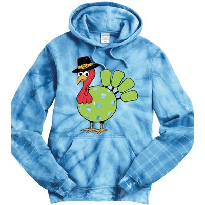 Thanksgiving Turkey Pickleball Pickle Ball Tie Dye Hoodie