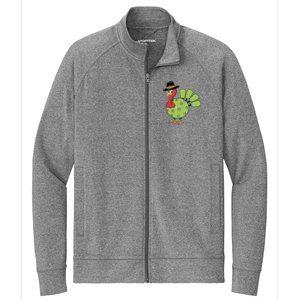 Thanksgiving Turkey Pickleball Pickle Ball Stretch Full-Zip Cadet Jacket