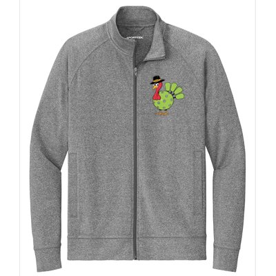 Thanksgiving Turkey Pickleball Pickle Ball Stretch Full-Zip Cadet Jacket