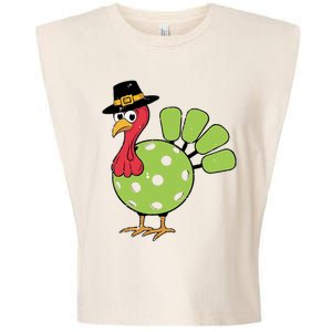 Thanksgiving Turkey Pickleball Pickle Ball Garment-Dyed Women's Muscle Tee