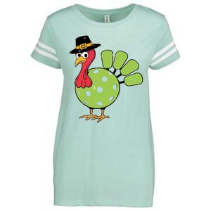 Thanksgiving Turkey Pickleball Pickle Ball Enza Ladies Jersey Football T-Shirt