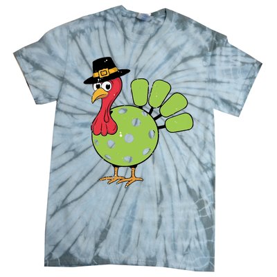 Thanksgiving Turkey Pickleball Pickle Ball Tie-Dye T-Shirt