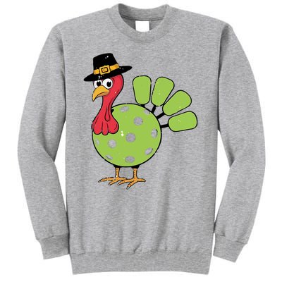 Thanksgiving Turkey Pickleball Pickle Ball Tall Sweatshirt