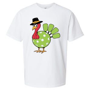 Thanksgiving Turkey Pickleball Pickle Ball Sueded Cloud Jersey T-Shirt