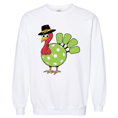 Thanksgiving Turkey Pickleball Pickle Ball Garment-Dyed Sweatshirt