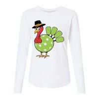 Thanksgiving Turkey Pickleball Pickle Ball Womens Cotton Relaxed Long Sleeve T-Shirt