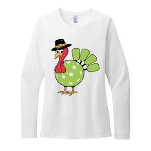 Thanksgiving Turkey Pickleball Pickle Ball Womens CVC Long Sleeve Shirt