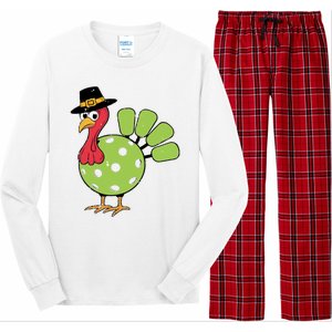 Thanksgiving Turkey Pickleball Pickle Ball Long Sleeve Pajama Set