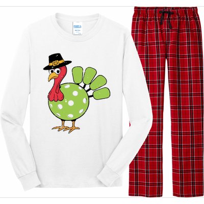 Thanksgiving Turkey Pickleball Pickle Ball Long Sleeve Pajama Set