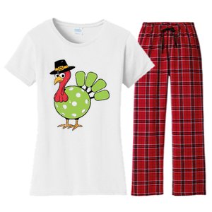 Thanksgiving Turkey Pickleball Pickle Ball Women's Flannel Pajama Set