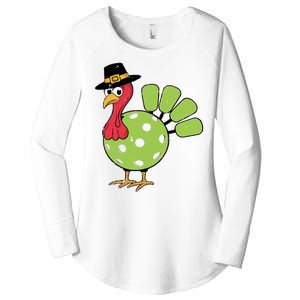 Thanksgiving Turkey Pickleball Pickle Ball Women's Perfect Tri Tunic Long Sleeve Shirt