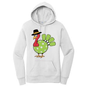 Thanksgiving Turkey Pickleball Pickle Ball Women's Pullover Hoodie