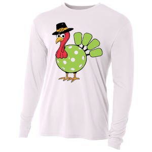 Thanksgiving Turkey Pickleball Pickle Ball Cooling Performance Long Sleeve Crew