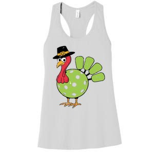 Thanksgiving Turkey Pickleball Pickle Ball Women's Racerback Tank