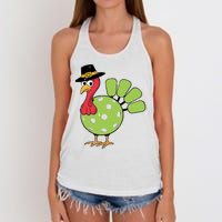 Thanksgiving Turkey Pickleball Pickle Ball Women's Knotted Racerback Tank