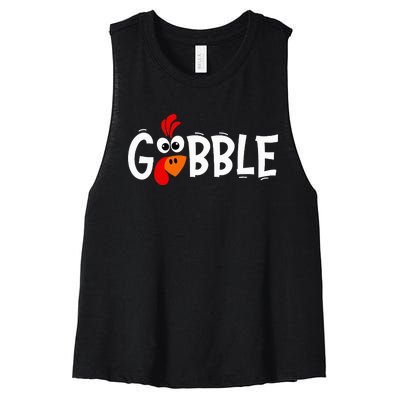 Thanksgiving Turkey Pilgrim Hat Festive Holiday Women's Racerback Cropped Tank