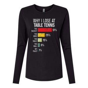 Table Tennis Player Joke For Ping Pong Lover Fan Women Womens Cotton Relaxed Long Sleeve T-Shirt