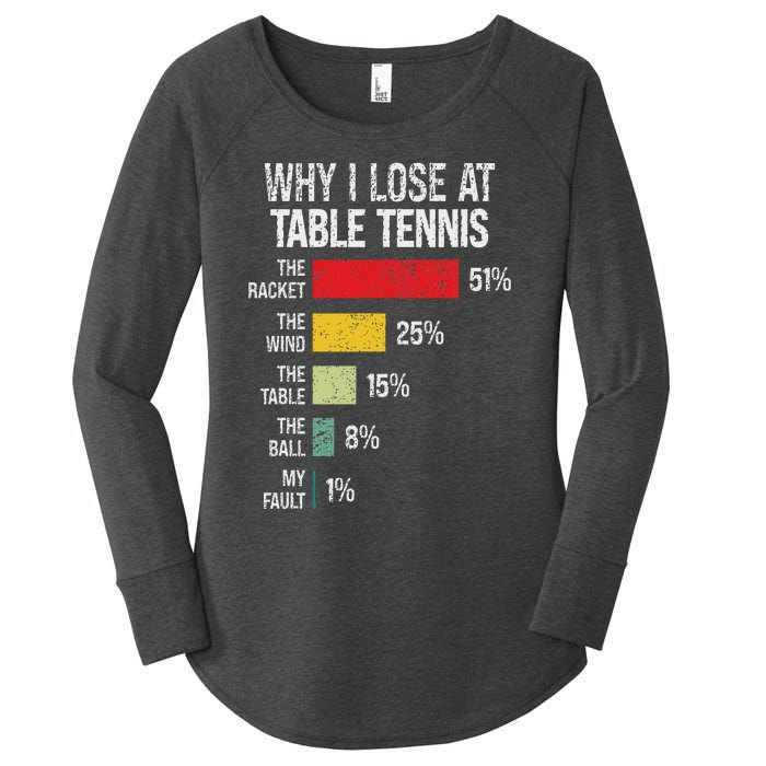 Table Tennis Player Joke For Ping Pong Lover Fan Women Women's Perfect Tri Tunic Long Sleeve Shirt