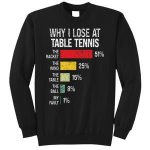 Table Tennis Player Joke For Ping Pong Lover Fan Women Tall Sweatshirt