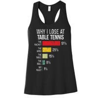 Table Tennis Player Joke For Ping Pong Lover Fan Women Women's Racerback Tank