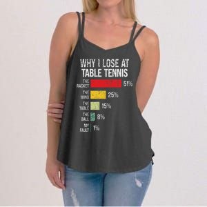 Table Tennis Player Joke For Ping Pong Lover Fan Women Women's Strappy Tank