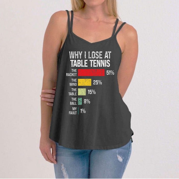 Table Tennis Player Joke For Ping Pong Lover Fan Women Women's Strappy Tank