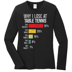 Table Tennis Player Joke For Ping Pong Lover Fan Women Ladies Long Sleeve Shirt