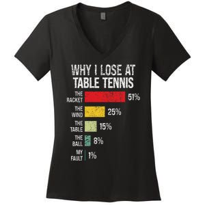 Table Tennis Player Joke For Ping Pong Lover Fan Women Women's V-Neck T-Shirt