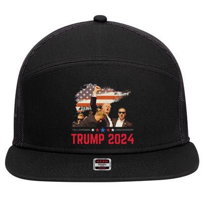 Trump Trending Political 2024 Pennsylvania Design 7 Panel Mesh Trucker Snapback Hat