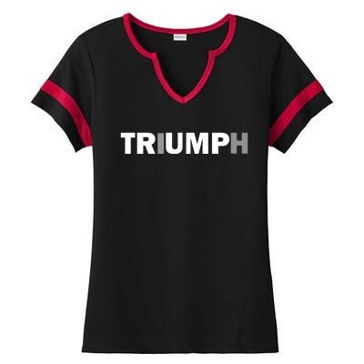 Trump Triumph Patriotic Ladies Halftime Notch Neck Tee