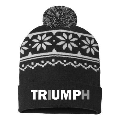 Trump Triumph Patriotic USA-Made Snowflake Beanie