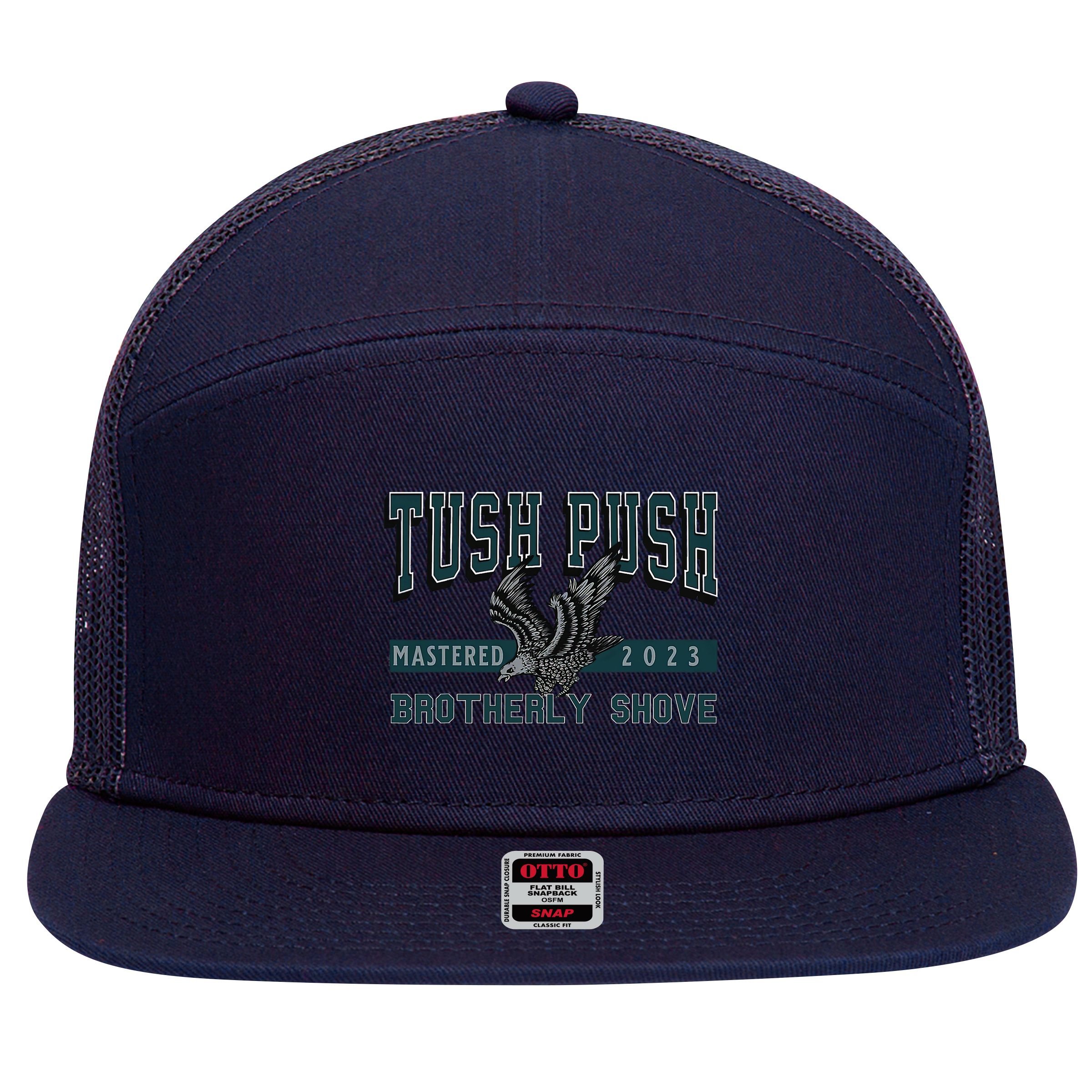 The Tush Push Eagles Brotherly Shove 7 Panel Mesh Trucker Snapback Hat