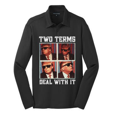 Two Term President Trump Deal With It Silk Touch Performance Long Sleeve Polo