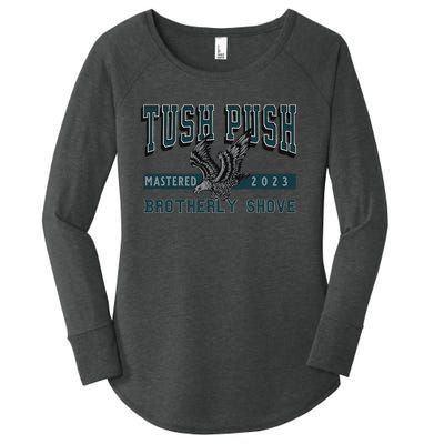 The Tush Push Eagles Brotherly Shove Women's Perfect Tri Tunic Long Sleeve Shirt