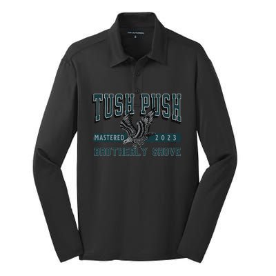 The Tush Push Eagles Brotherly Shove Silk Touch Performance Long Sleeve Polo