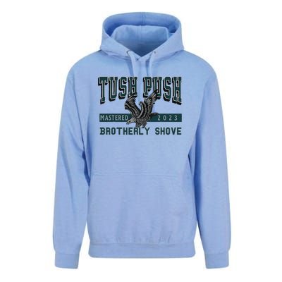 The Tush Push Eagles Brotherly Shove Unisex Surf Hoodie