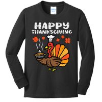 Thanksgiving Turkey Pumpkin Pie Festive Fall Decor Kids Long Sleeve Shirt