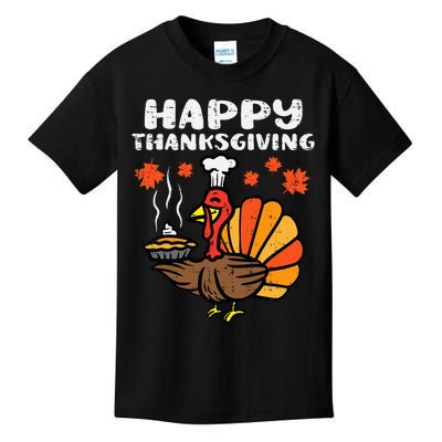 Thanksgiving Turkey Pumpkin Pie Festive Fall Decor Kids T-Shirt