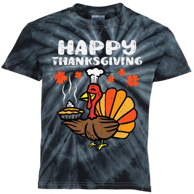 Thanksgiving Turkey Pumpkin Pie Festive Fall Decor Kids Tie-Dye T-Shirt