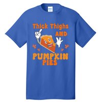 Thick Thighs Pumpkin Pies Autumn Thanksgiving Groovy Retro Cute Gift Tall T-Shirt