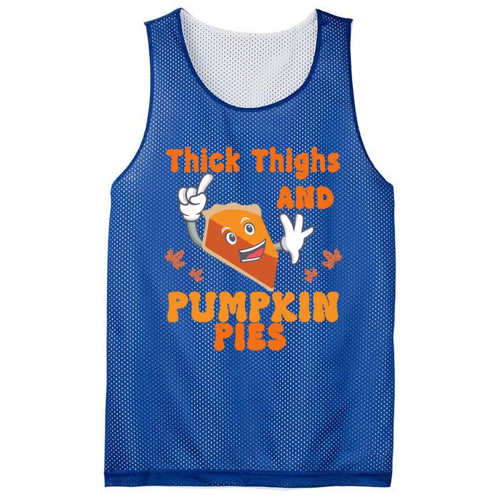 Thick Thighs Pumpkin Pies Autumn Thanksgiving Groovy Retro Cute Gift Mesh Reversible Basketball Jersey Tank