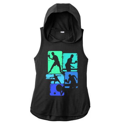 Table Tennis Ping Pong Ladies PosiCharge Tri-Blend Wicking Draft Hoodie Tank