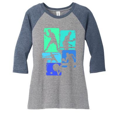 Table Tennis Ping Pong Women's Tri-Blend 3/4-Sleeve Raglan Shirt