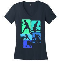 Table Tennis Ping Pong Women's V-Neck T-Shirt