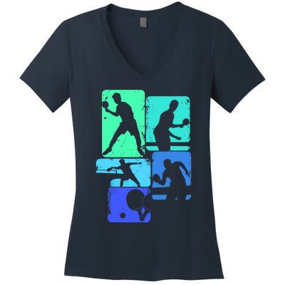 Table Tennis Ping Pong Women's V-Neck T-Shirt