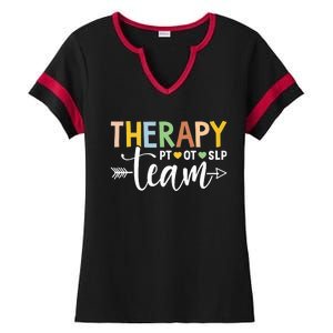 Therapy Team PT OT SLP Rehab Squad Therapist Motor Team Ladies Halftime Notch Neck Tee