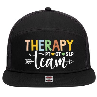 Therapy Team PT OT SLP Rehab Squad Therapist Motor Team 7 Panel Mesh Trucker Snapback Hat