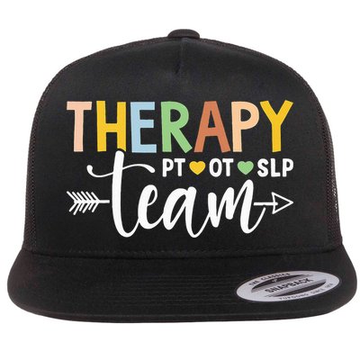 Therapy Team PT OT SLP Rehab Squad Therapist Motor Team Flat Bill Trucker Hat