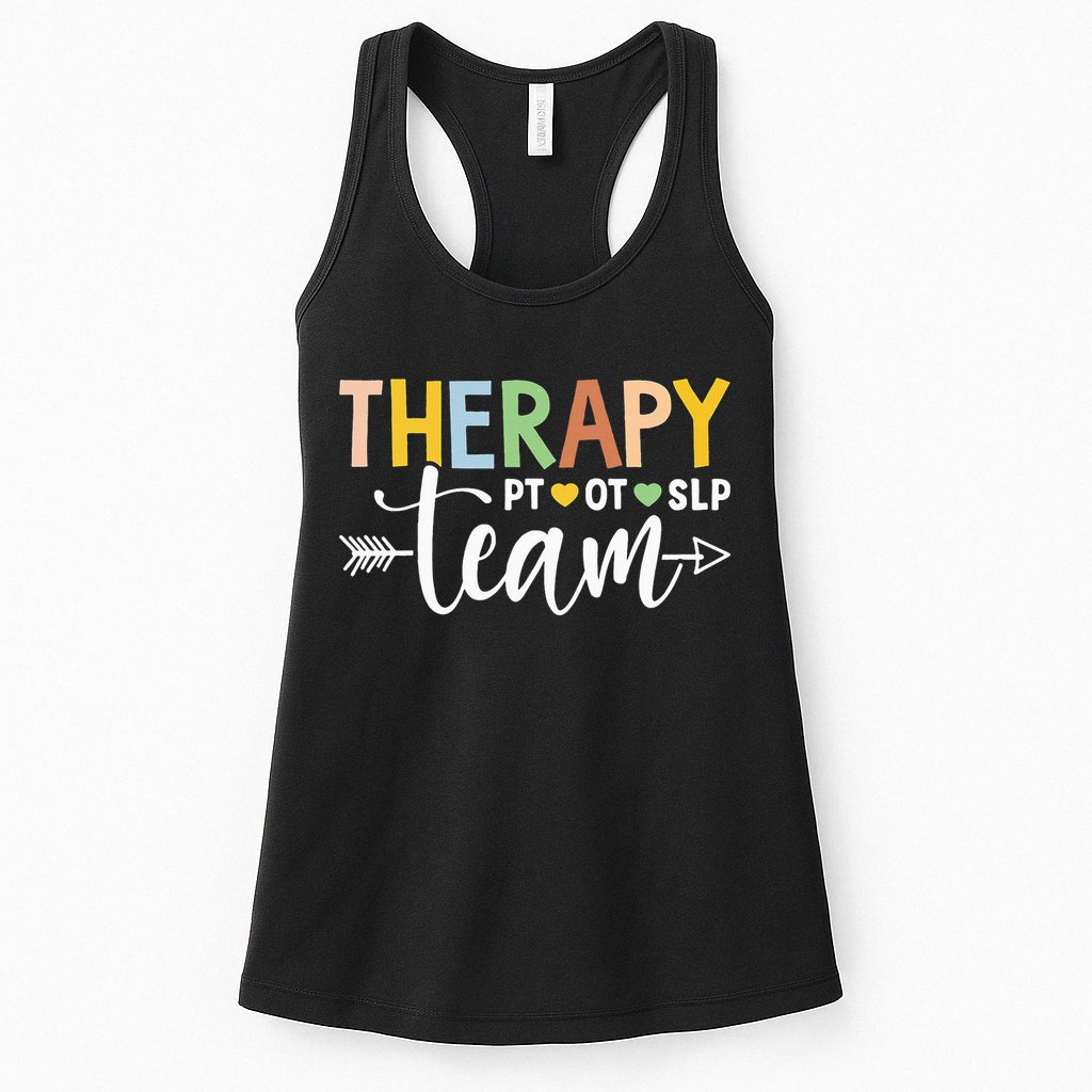 Therapy Team PT OT SLP Rehab Squad Therapist Motor Team Womens Tank Top