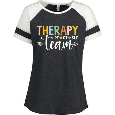 Therapy Team PT OT SLP Rehab Squad Therapist Motor Team Enza Ladies Jersey Colorblock Tee